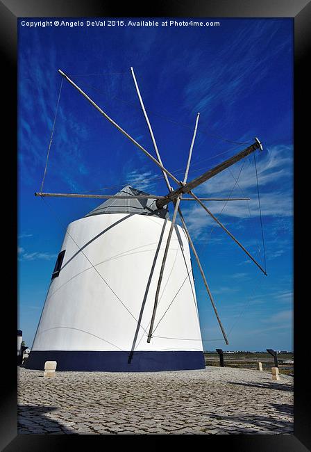 Antique windmill in Castro Marim  Framed Print by Angelo DeVal