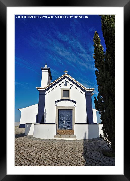 Facade of church of St. Anthony in Castro Marim Framed Mounted Print by Angelo DeVal