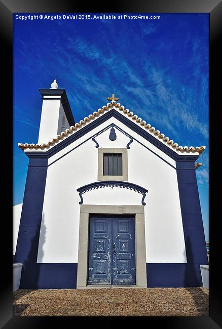 Facade of church of St. Anthony in Castro Marim Framed Print by Angelo DeVal