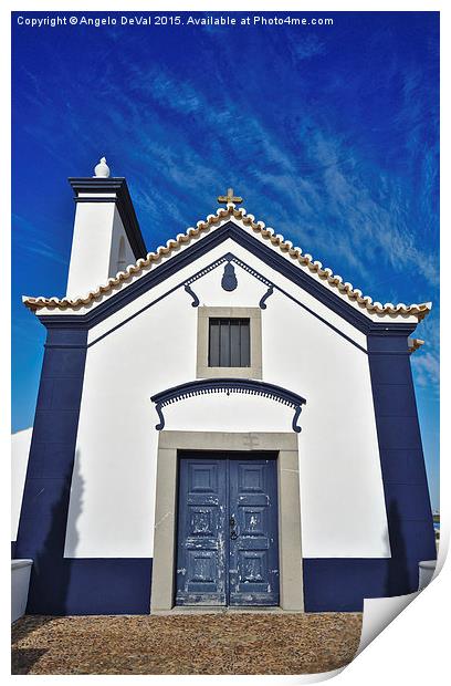 Facade of church of St. Anthony in Castro Marim Print by Angelo DeVal