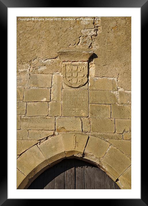Portal detail of the medieval castle of Castro Mar Framed Mounted Print by Angelo DeVal