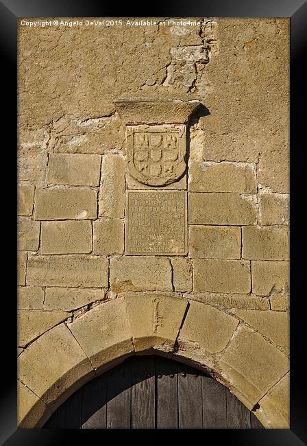 Portal detail of the medieval castle of Castro Mar Framed Print by Angelo DeVal