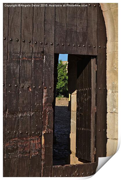 Gate of a medieval castle in Algarve  Print by Angelo DeVal