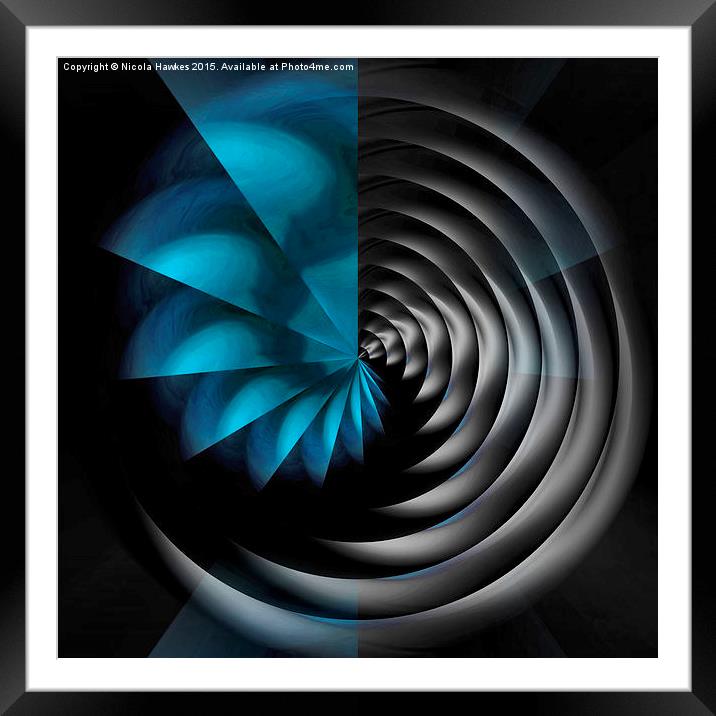  Black Hole (blue) Framed Mounted Print by Nicola Hawkes