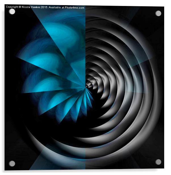  Black Hole (blue) Acrylic by Nicola Hawkes