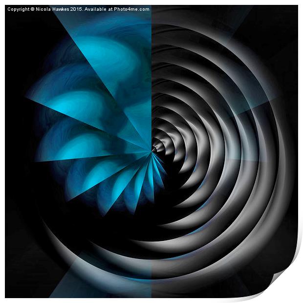  Black Hole (blue) Print by Nicola Hawkes
