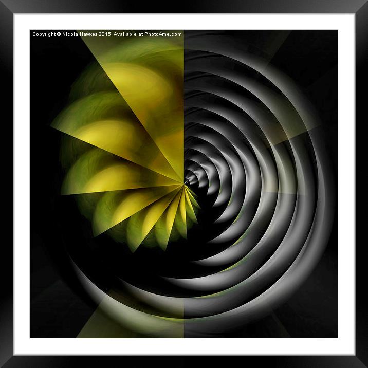  Black Hole (yellow) Framed Mounted Print by Nicola Hawkes