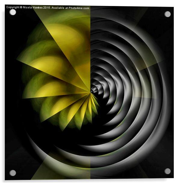  Black Hole (yellow) Acrylic by Nicola Hawkes