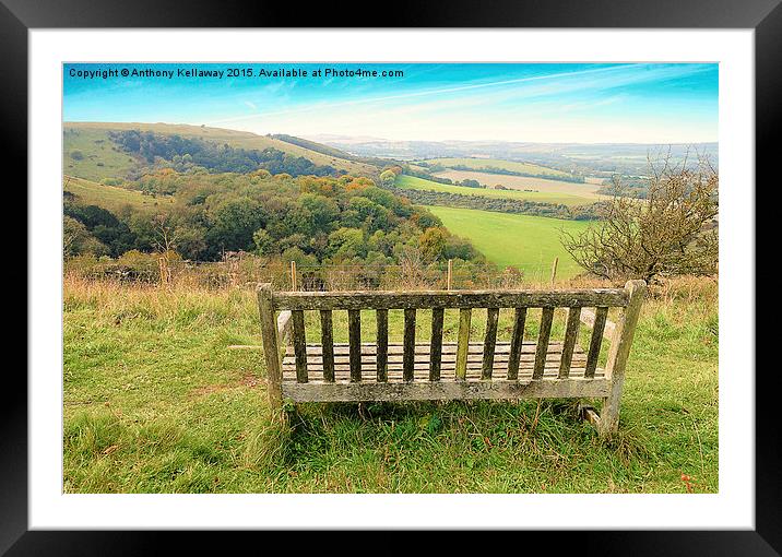  OLD WINCHESTER HILL Framed Mounted Print by Anthony Kellaway