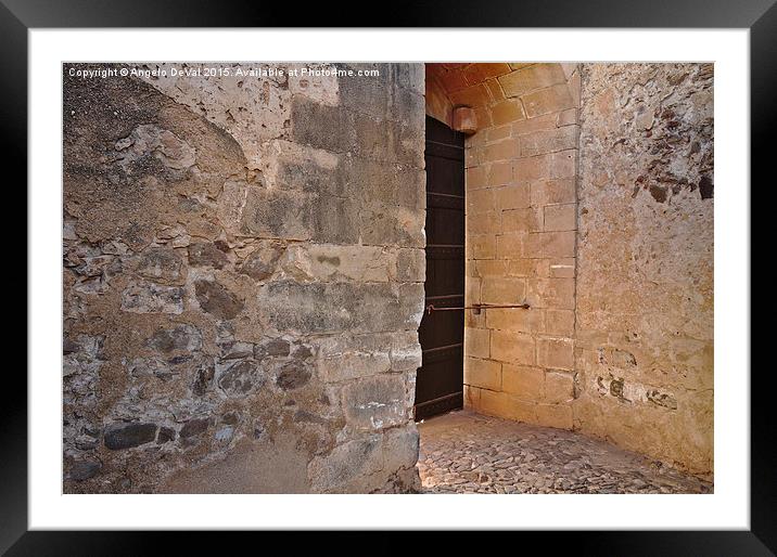 Medieval castle entrance in Castro Marim Framed Mounted Print by Angelo DeVal
