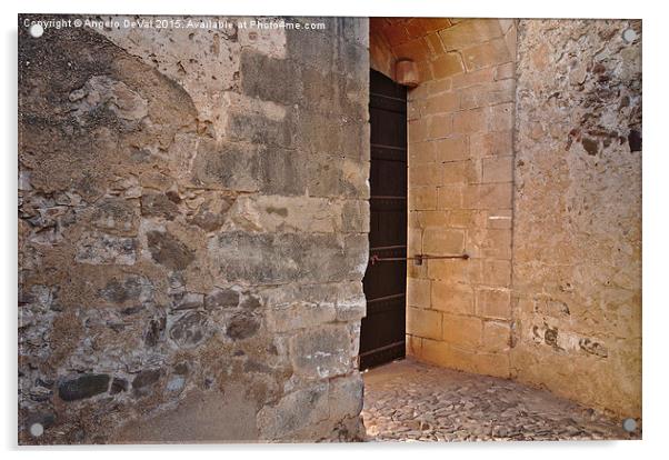 Medieval castle entrance in Castro Marim Acrylic by Angelo DeVal