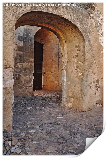 Arches of a medieval castle entrance in Algarve  Print by Angelo DeVal