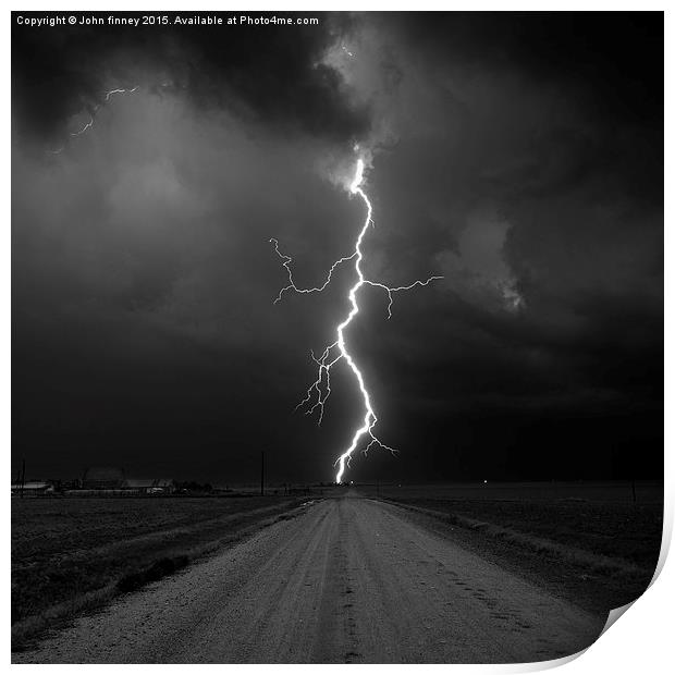  Kanorado Lightning, Kansas. Extreme weather, USA  Print by John Finney