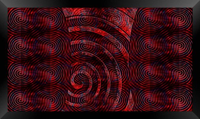 Redgray Spirals Extending Framed Print by Florin Birjoveanu