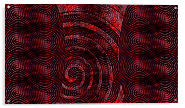 Redgray Spirals Extending Acrylic by Florin Birjoveanu