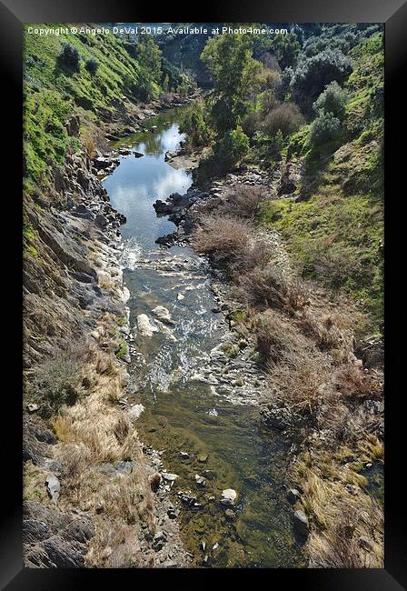 Oeiras Creek stream in Alentejo  Framed Print by Angelo DeVal