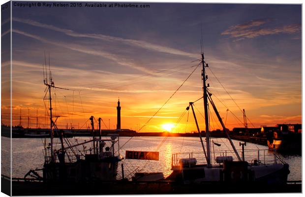  Sunset Over Grimsby Docks II Canvas Print by Ray Nelson