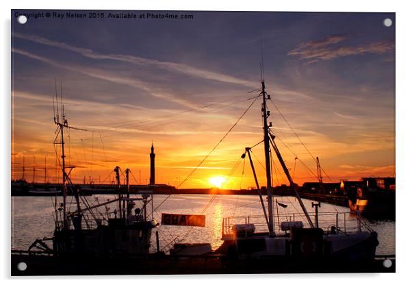  Sunset Over Grimsby Docks II Acrylic by Ray Nelson