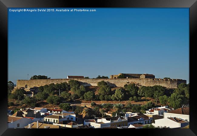 Castle of Castro Marim from the hill  Framed Print by Angelo DeVal
