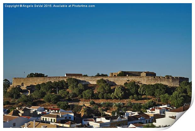 Castle of Castro Marim from the hill  Print by Angelo DeVal