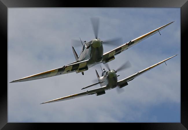 Two Spitfires in formation Framed Print by Oxon Images
