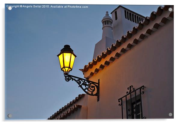 Warm Glow of Algarve Street Lamp Acrylic by Angelo DeVal