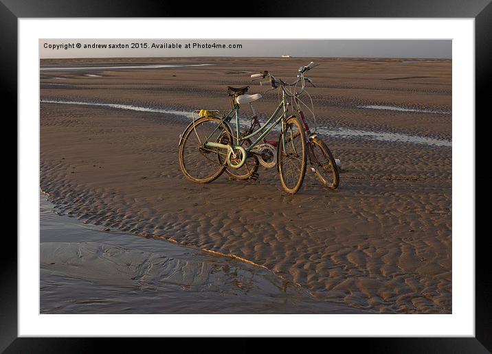  BEACH BIKE'S Framed Mounted Print by andrew saxton