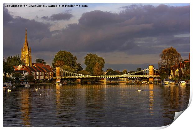 The Thames At Marlow  Print by Ian Lewis