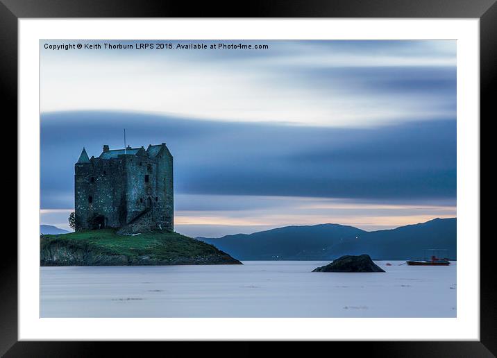 Castle Stalker Sunset Framed Mounted Print by Keith Thorburn EFIAP/b