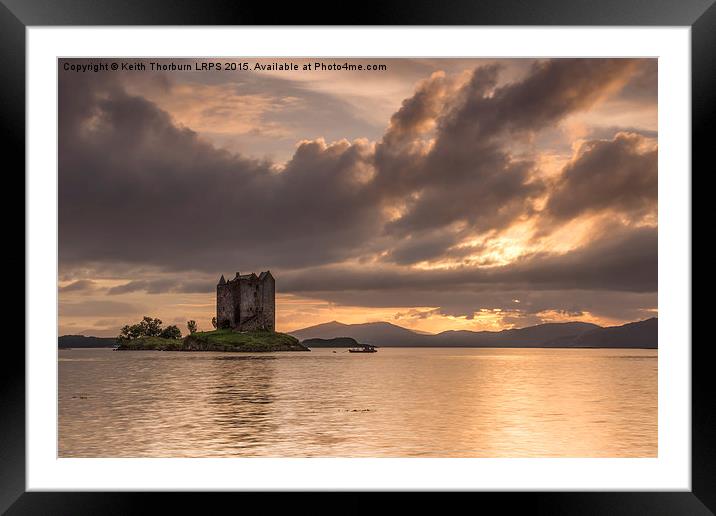 Castle Stalker Sunset Framed Mounted Print by Keith Thorburn EFIAP/b