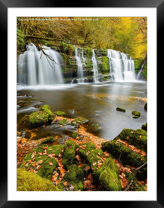Sgwd y Pannwr Waterfall Framed Mounted Print by Rob Nelson