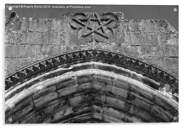 Pentagram on a medieval church portal  Acrylic by Angelo DeVal
