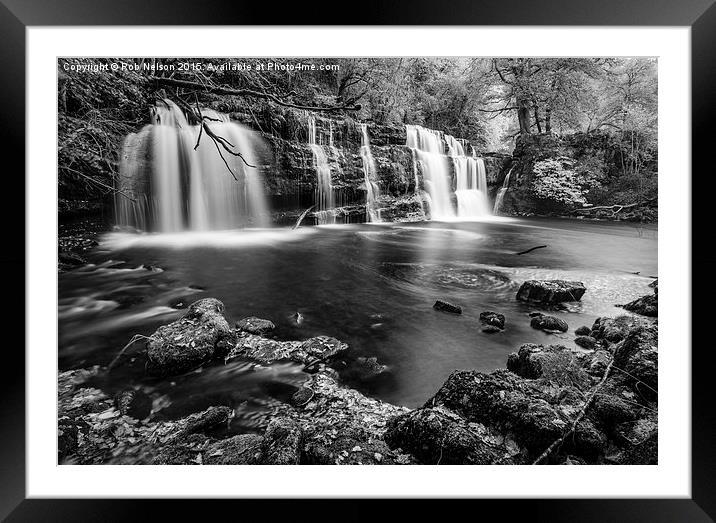 Sgwd y Pannwr Waterfall Framed Mounted Print by Rob Nelson