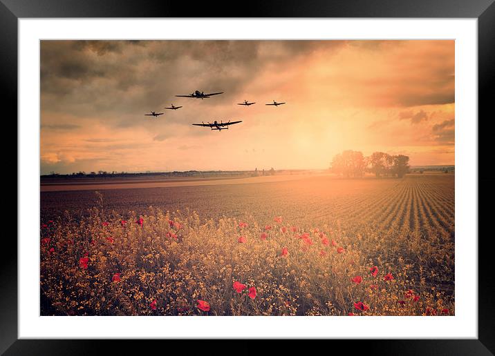 Warbird Fly Past Framed Mounted Print by J Biggadike