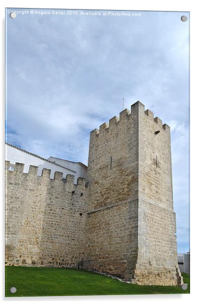 Medieval Castle Tower in Loule  Acrylic by Angelo DeVal