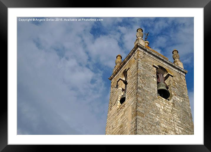 Matriz Church Bell Tower in Loule  Framed Mounted Print by Angelo DeVal
