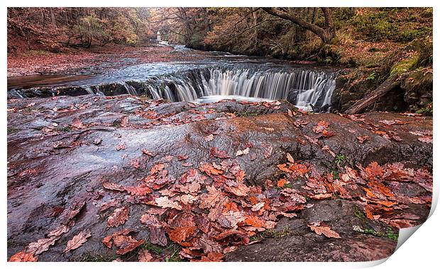  The horseshoe falls Sgwd y Bedol South Wales Print by Leighton Collins