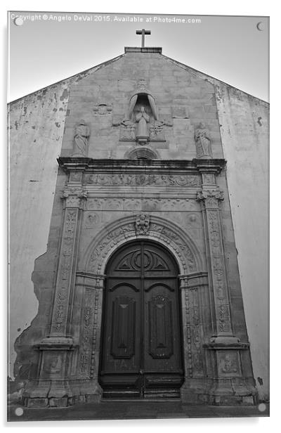 Church of Misericordia Facade in Tavira  Acrylic by Angelo DeVal