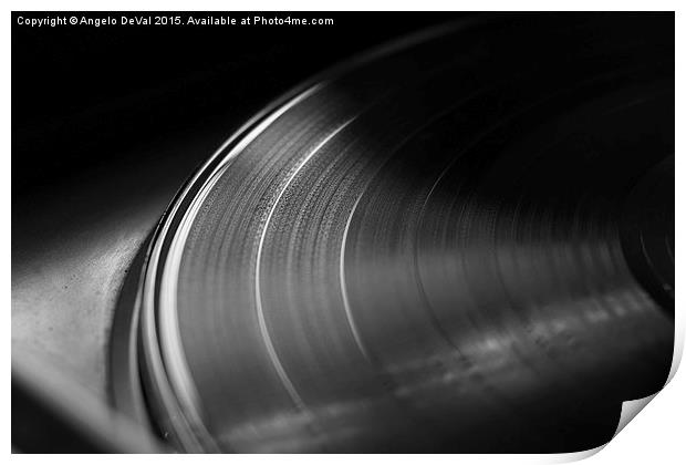 Vinyl record on a turntable. Memory and nostalgia  Print by Angelo DeVal