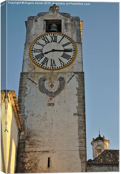 Old Church Clock Tower  Canvas Print by Angelo DeVal