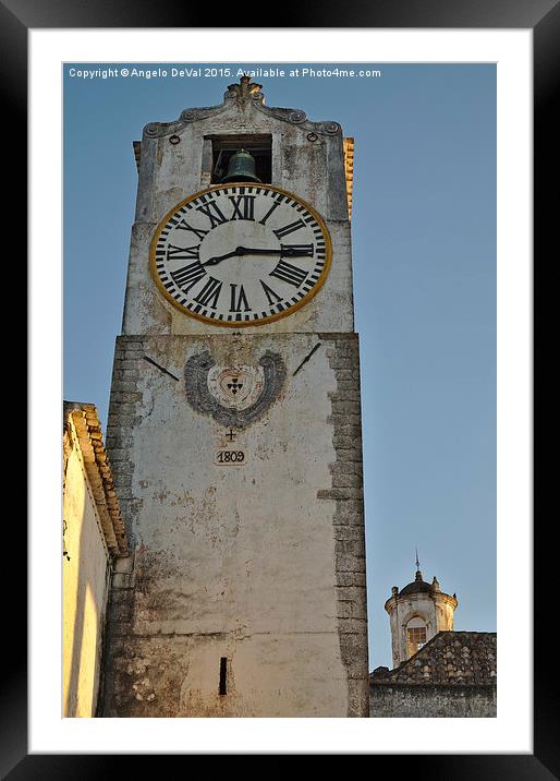 Old Church Clock Tower  Framed Mounted Print by Angelo DeVal