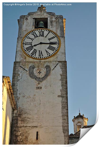 Old Church Clock Tower  Print by Angelo DeVal