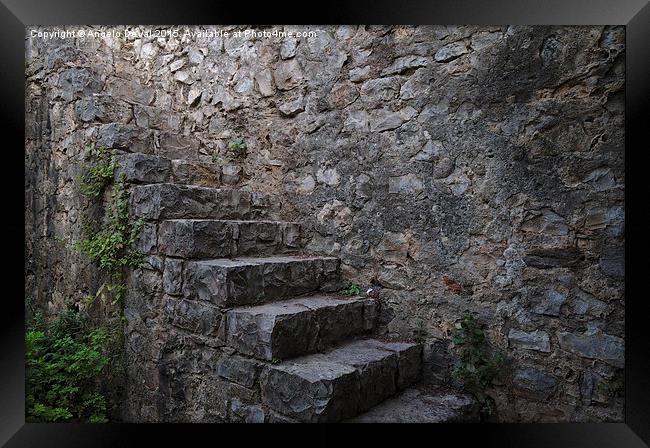 Medieval Wall Stairs Framed Print by Angelo DeVal
