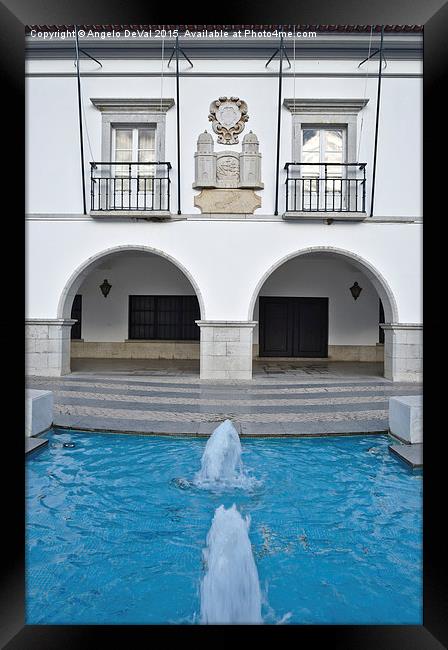 Council of Tavira and Fountain  Framed Print by Angelo DeVal