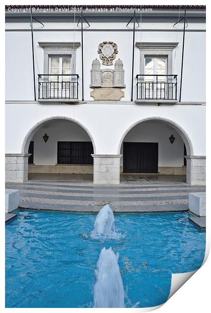 Council of Tavira and Fountain  Print by Angelo DeVal