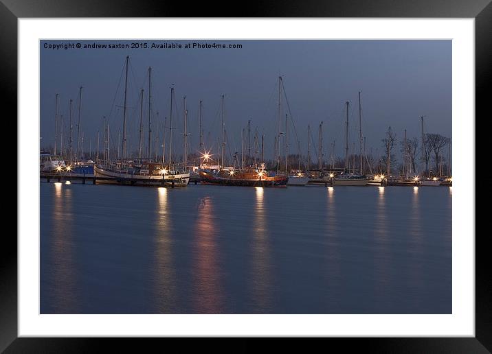  BOATS BY LIGHT Framed Mounted Print by andrew saxton