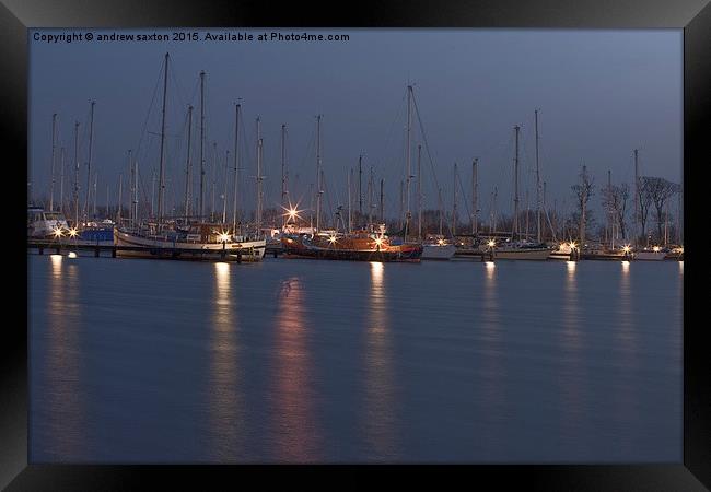  BOATS BY LIGHT Framed Print by andrew saxton