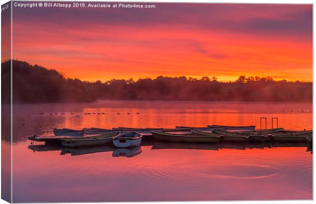 Sunrise at Thornton reservoir in Leicestershire. Canvas Print by Bill Allsopp