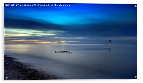 Heacham South Beach Sunset Acrylic by Alan Simpson