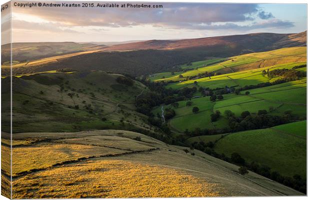  A September evening in the High Peak, Derbyshire Canvas Print by Andrew Kearton